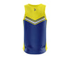 Custom Singlet Blue, White & Yellow Chevron